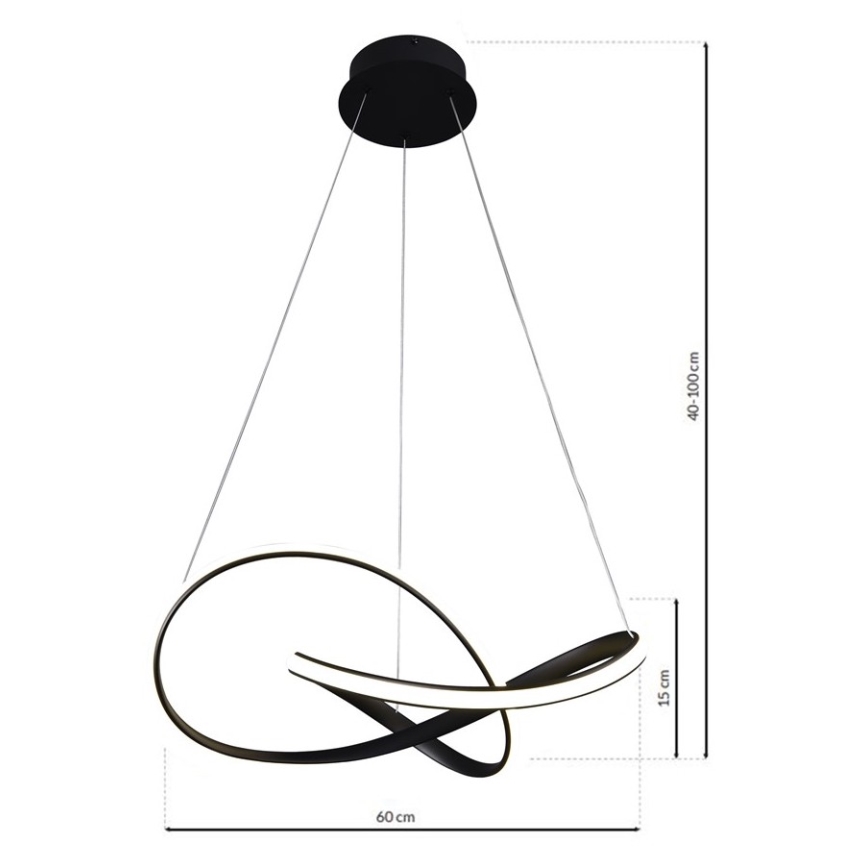 Светодиодная люстра на тросе CAPPIO LED/36W/230V черная