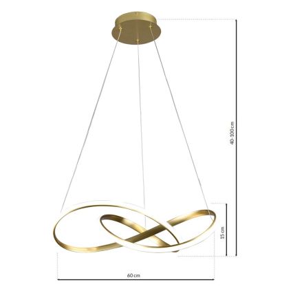 Светодиодная люстра на тросе CAPPIO LED/36W/230V золотая
