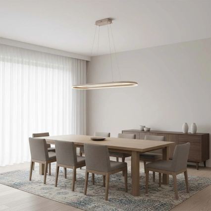 Светодиодная люстра на тросе CASHMERE LED/80Вт/230В 30x100 см бежевая