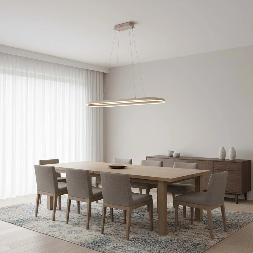 Светодиодная люстра на тросе CASHMERE LED/80Вт/230В 30x100 см бежевая