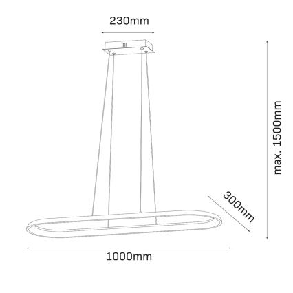 Светодиодная люстра на тросе CASHMERE LED/80Вт/230В 30x100 см бежевая