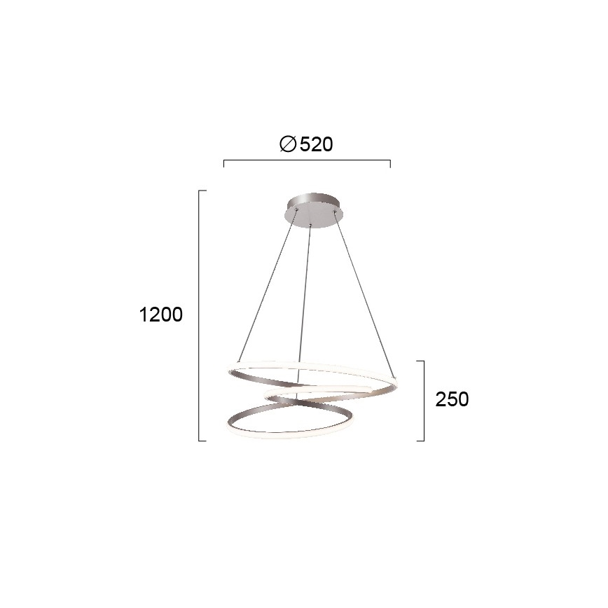 Светодиодная люстра на тросе CORT LED/40W/230V, серебристая