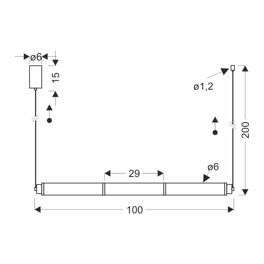 Светодиодная люстра на тросе CORTE LED/25W/230V черная