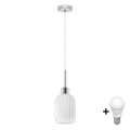 Светодиодная люстра на тросе HARMA 1xE27/60W/230V диаметром 14 см матовый хром/белый