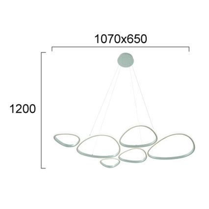 Светодиодная люстра на тросе HELIX LED/61W/230V, серебристая