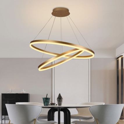 Светодиодная регулируемая люстра на тросе LED/100Вт/230В 3000-6500К диаметр 80 см + пульт дистанционного управления