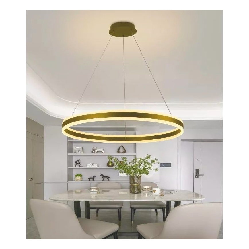 Светодиодная регулируемая люстра на тросе LED/110 Вт/230 В 3000-6500K диам. 80 см + пульт дистанционного управления