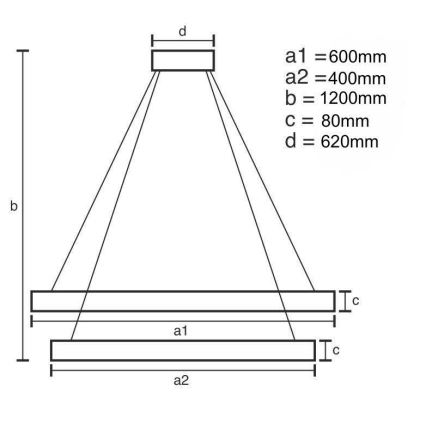 Светодиодная регулируемая люстра на тросе LED/50W/230V 3000-6500K с дистанционным управлением