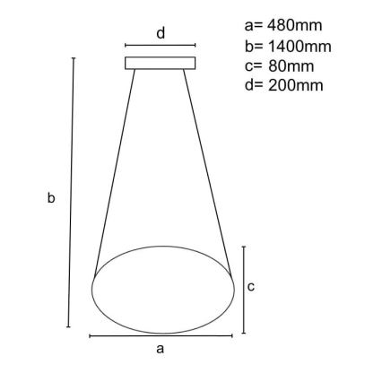 Светодиодная регулируемая люстра на тросе LED/65Вт/230В 3000-6500K диаметр 48 см коричневая + пульт дистанционного управления