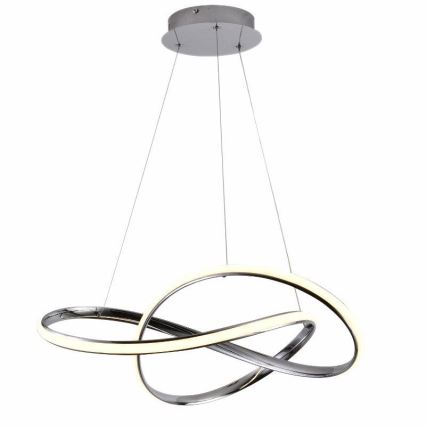 Светодиодная регулируемая люстра на тросе LED/70W/230V 3000-6500K диаметр 60 см, глянцевый хром + пульт дистанционного управления