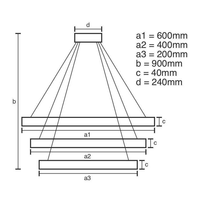 Светодиодная регулируемая люстра на тросе LED/85 Вт/230 В 3000-6500K диаметр 60 см + пульт дистанционного управления
