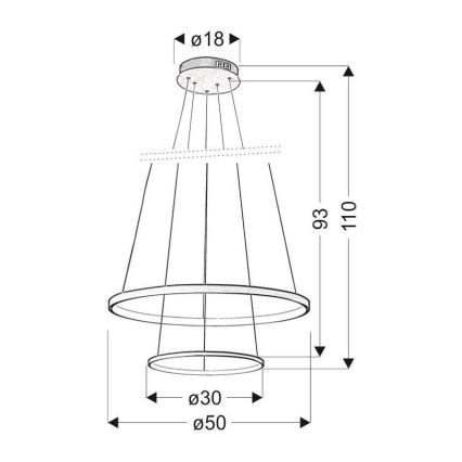 Светодиодная люстра на тросе LUNE LED/40W/230V