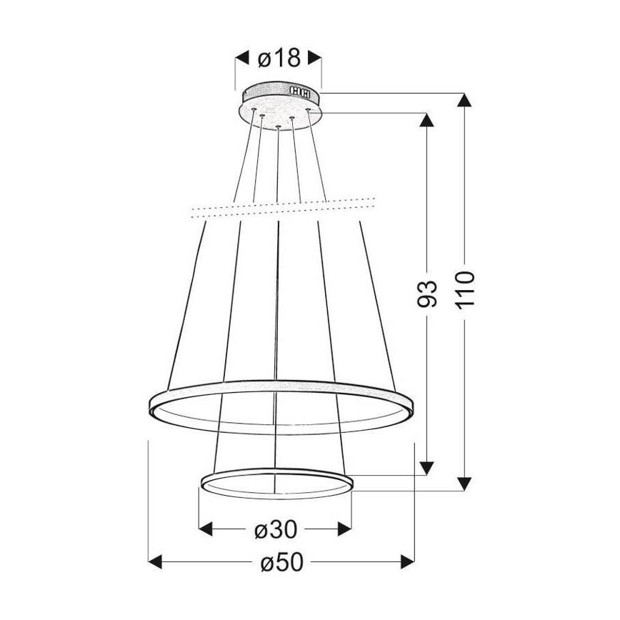 Светодиодная люстра на тросе LUNE LED/40W/230V