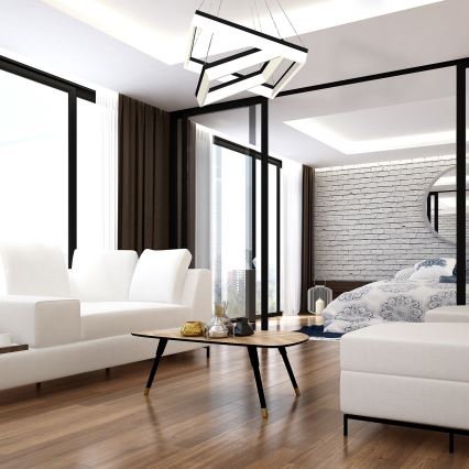 Светодиодная люстра на тросе NERO 2xLED/80W/230V