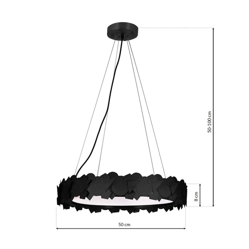 Светодиодная люстра на тросе SOHO LED/24W/230V чёрная