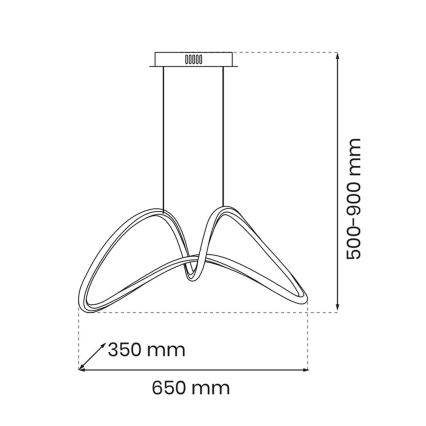 Светодиодная люстра на тросе TESORO LED/48W/230V золотая
