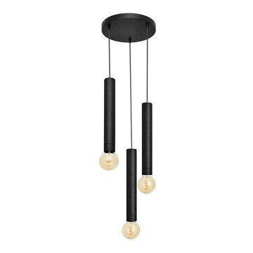 Светодиодная люстра на тросе TUBA 3xE27/15W/230V черная