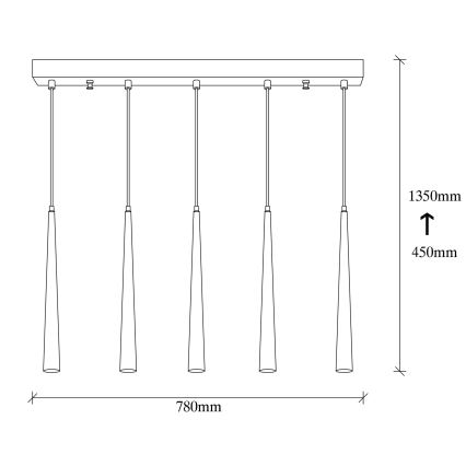 Светодиодная люстра на тросе UGUR 5xLED/3W/230V