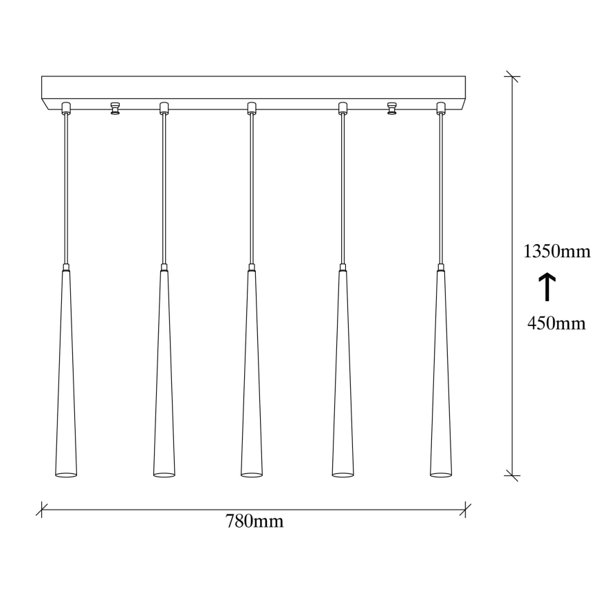 Светодиодная люстра на тросе UGUR 5xLED/3W/230V