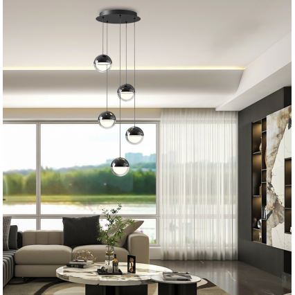 Светодиодная люстра на тросе ZIREA LED/30W/230V, чёрная