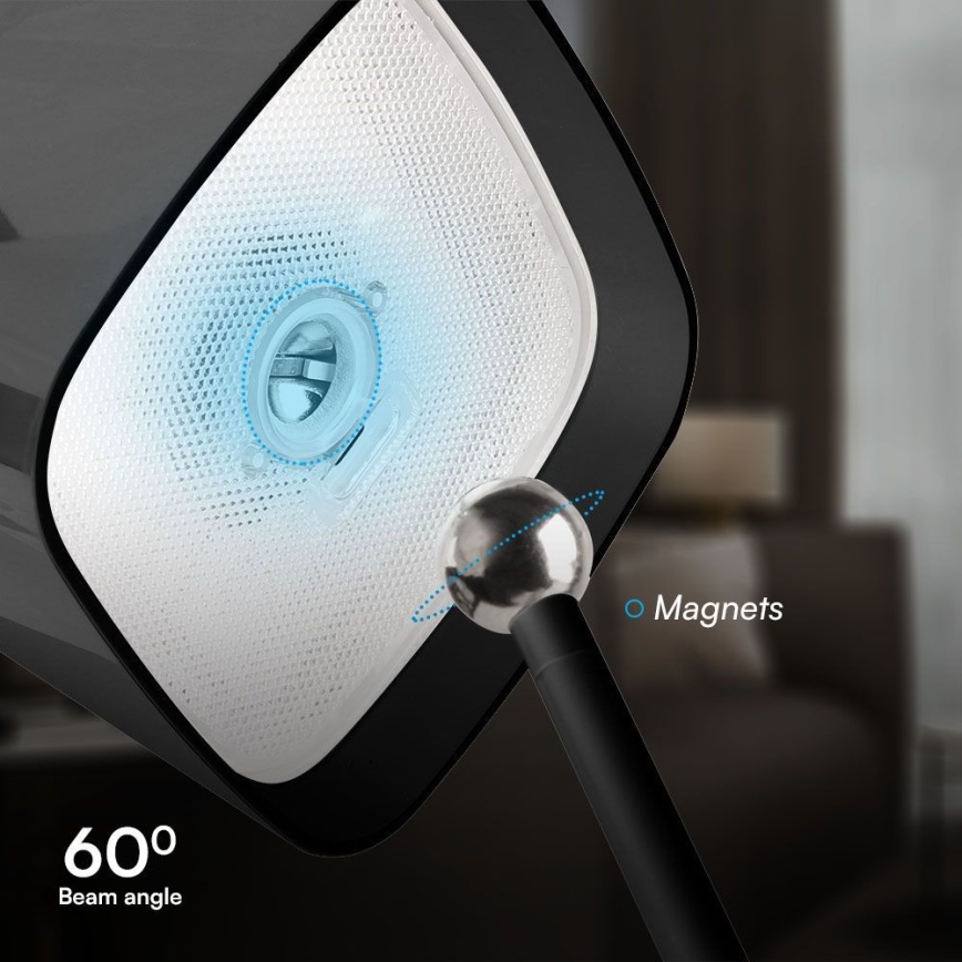 Светодиодная магнитная сенсорная настольная лампа на солнечной батарее с регулированием яркости LED/5W/5V 3000-6000K 3600 mAh IP65 черный