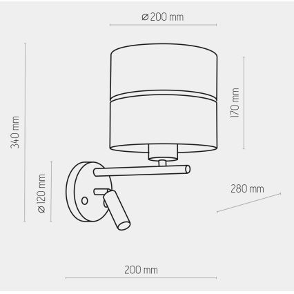 Светодиодная настенная лампа HILTON 1xE27/15W/230V + LED/3W/230V латунь/черный