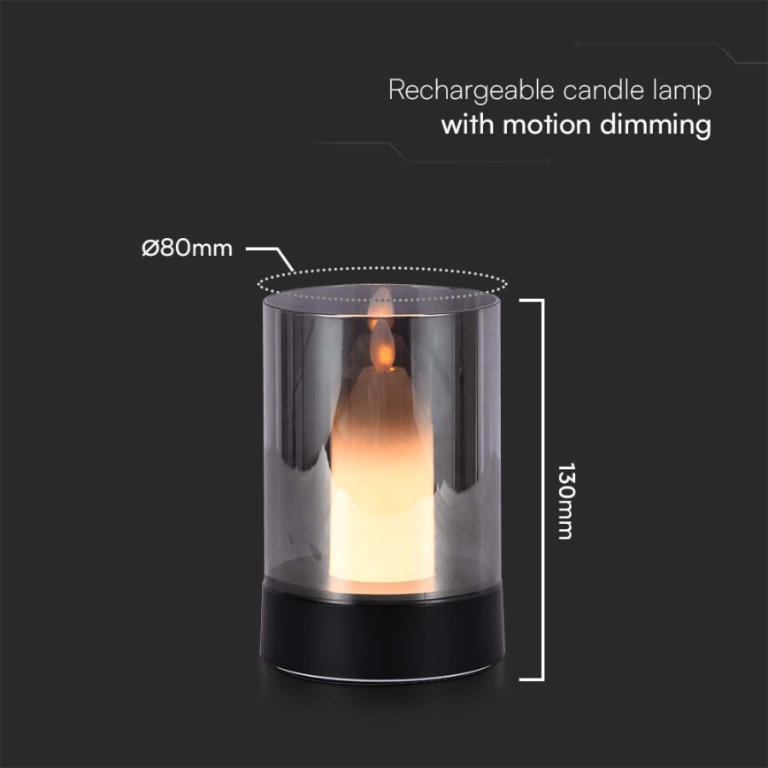 Светодиодная настольная аккумуляторная лампа с регулированием яркости LED/2W/5V 3000K 2400 mAh черный