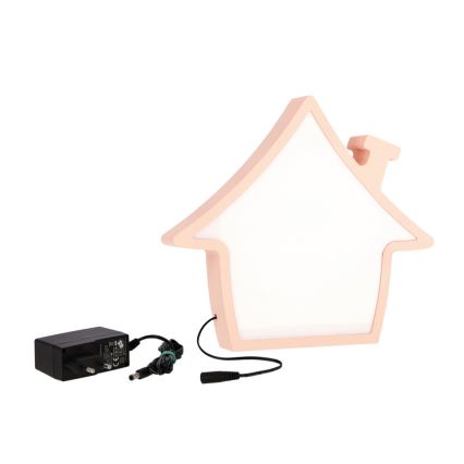 Светодиодная настольная лампа для детей HOUSE LED/10W/230V розовая
