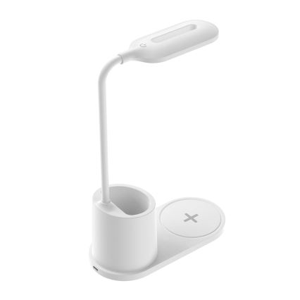 Светодиодная настольная лампа с беспроводной зарядкой LED/3W/5V белая
