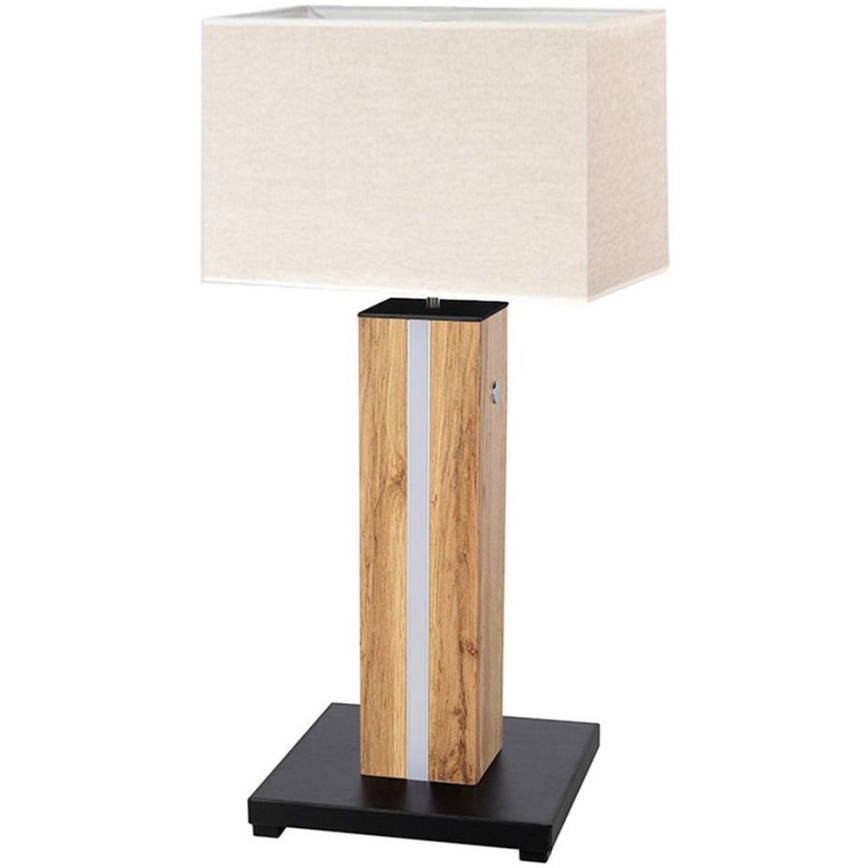 Светодиодная настольная лампа с регулированием яркости FLAME 1xE27/40W + LED/4,6W/230V 56,5 см дуб