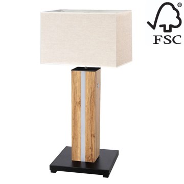 Светодиодная настольная лампа с регулированием яркости FLAME 1xE27/40W+ LED/4,6W/230V 56,5 см дуб – сертифицировано FSC