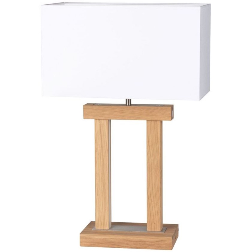 Светодиодная настольная лампа с регулированием яркости HAKON 1xE27/40W + 2xLED/7,5W/230V 55 см дуб