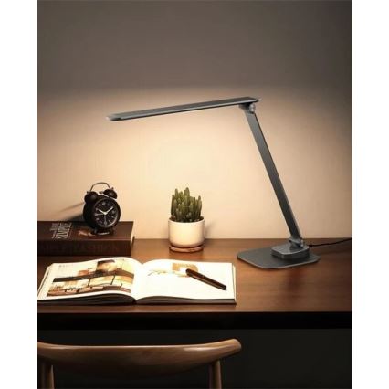 Светодиодная настольная лампа с регулированием яркости и USB LED/7,5W/230V 3000K/4000K/5500K антрацит