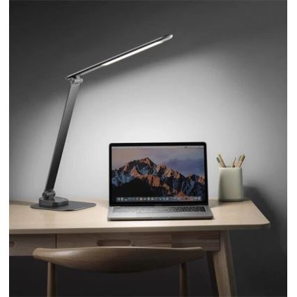 Светодиодная настольная лампа с регулированием яркости и USB LED/7,5W/230V 3000K/4000K/5500K антрацит