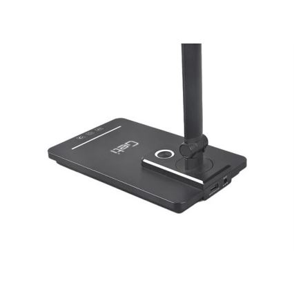Светодиодная настольная лампа с регулированием яркости и USB LED/9W/230V 3000K/4000K/5500K черный