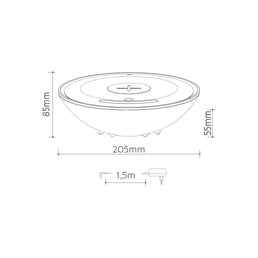 Светодиодная настольная RGB-лампа с беспроводной зарядкой LED/10W/230V