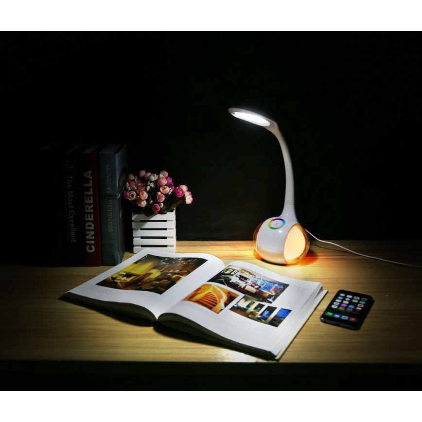 Светодиодная настольная RGB-лампа с регулированием яркости LED/7W/230V белый