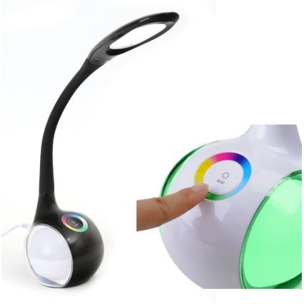 Светодиодная настольная RGB-лампа с регулированием яркости LED/7W/230V черный