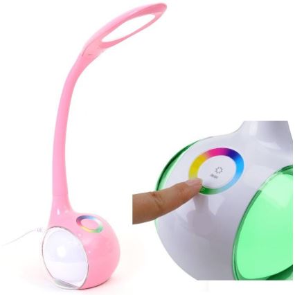 Светодиодная настольная RGB-лампа с регулированием яркости LED/7W/230V розовый
