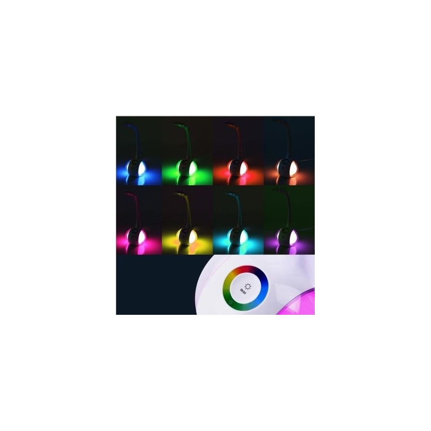 Светодиодная настольная RGB-лампа с регулированием яркости LED/7W/230V розовый