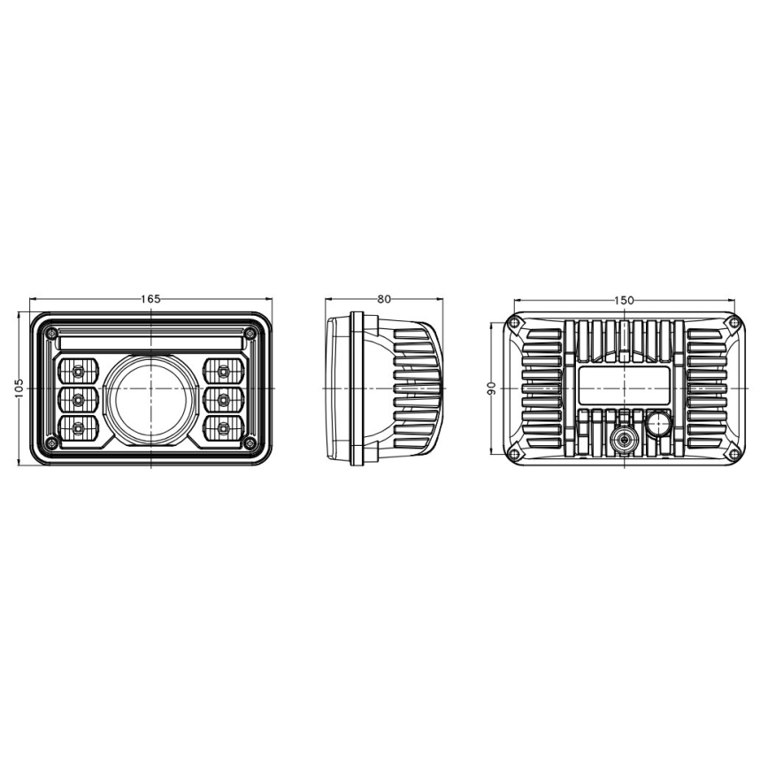 Светодиодная передняя фара на трактор LED/69W/10-30V IP69 5700K прямоугольный