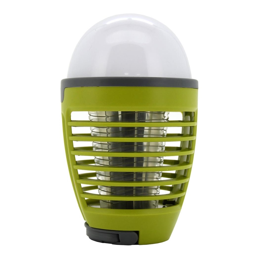 Светодиодная переносная аккумуляторная лампа с ловушкой для насекомых LED/2W/3,7V 1800 mAh IPX4 зеленый