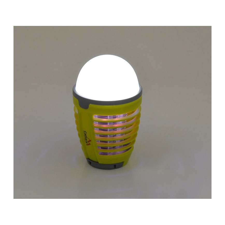 Светодиодная переносная аккумуляторная лампа с ловушкой для насекомых LED/2W/3,7V 1800 mAh IPX4 зеленый