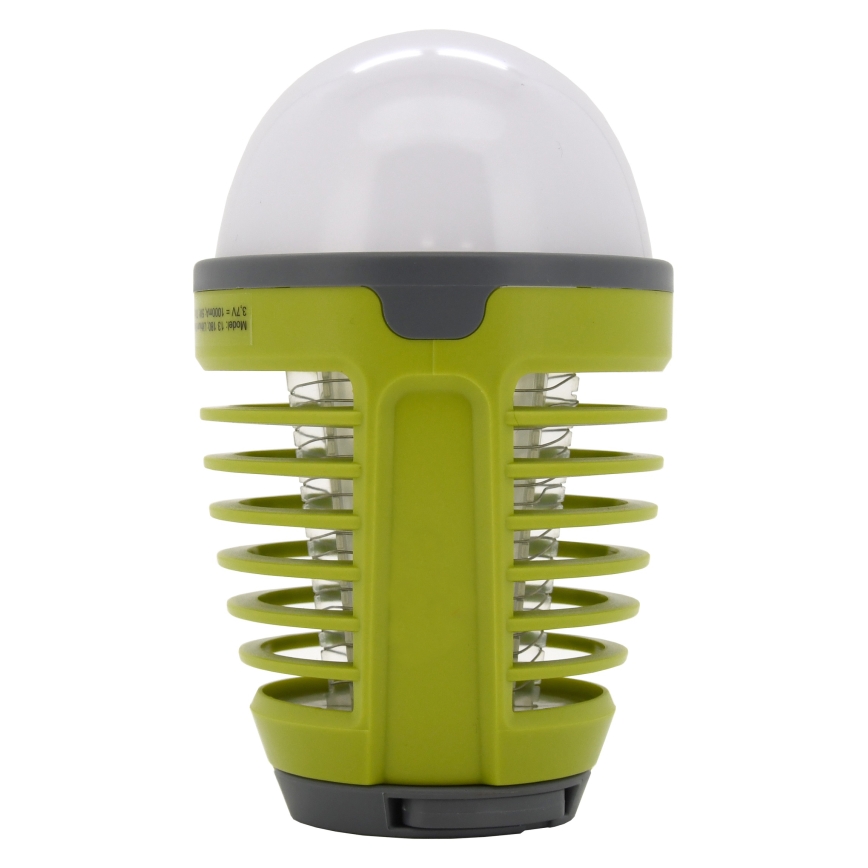 Светодиодная переносная аккумуляторная лампа с ловушкой для насекомых LED/2W/3,7V 1800 mAh IPX4 зеленый