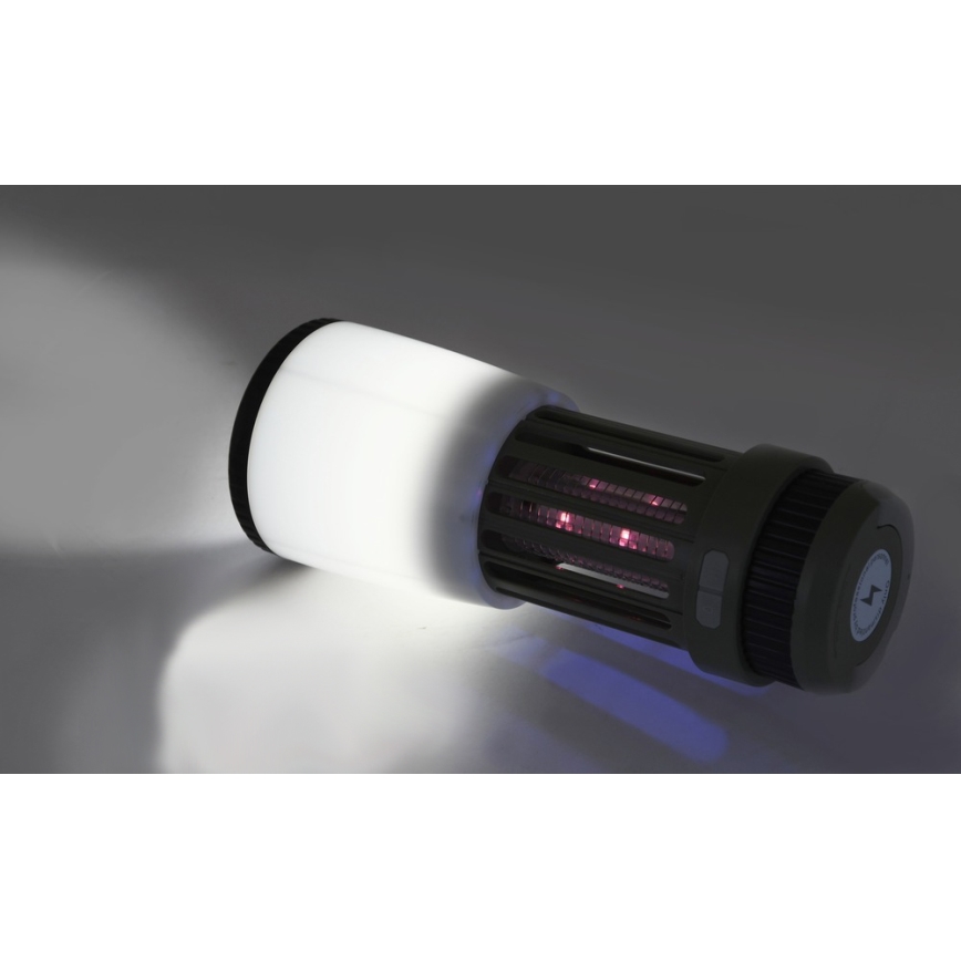 Светодиодная переносная аккумуляторная лампа с уничтожителем насекомых LED/2W/1800mAh/3xAAA IPX4 зеленый