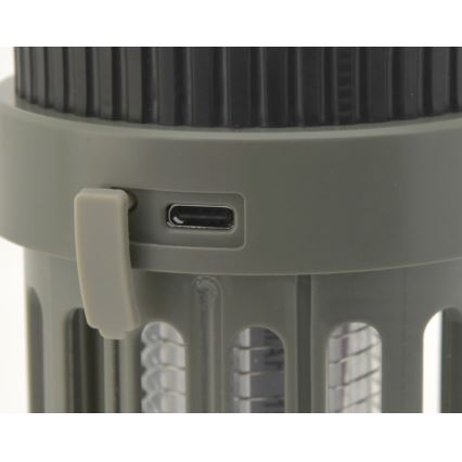 Светодиодная переносная аккумуляторная лампа с уничтожителем насекомых LED/2W/1800mAh/3xAAA IPX4 зеленый