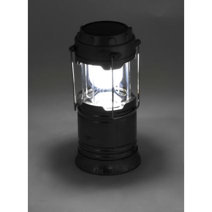 Светодиодная переносная лампа на солнечной батарее LED/1200mAh черная