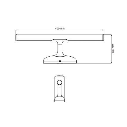 Светодиодная подсветка для зеркала в ванной комнате ARMONA LED/6W/230V 4000K 40 см IP44 блестящий хром