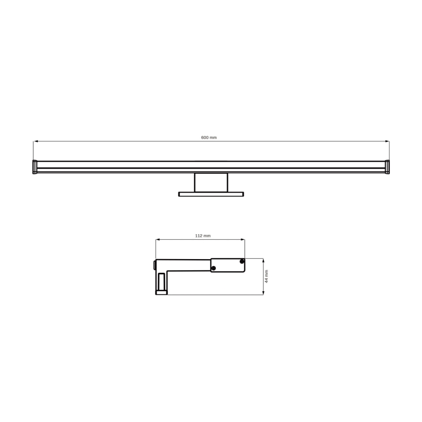 Светодиодная подсветка для зеркала в ванной комнате ELBA LED/12W/230V 4000K 60 см IP44 черный