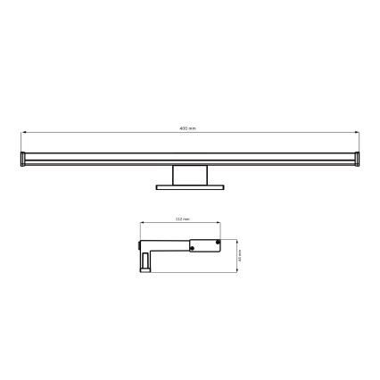 Светодиодная подсветка для зеркала в ванной комнате ELBA LED/8W/230V 4000K 40 см IP44 блестящий хром